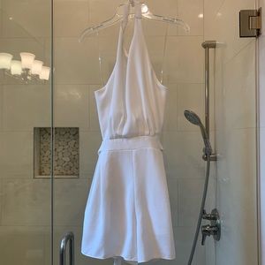 DO+BE White Open-back Halter Romper